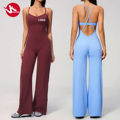 Source Factory Jumpsuit Brushed High Stretch Trendy Breathable Workout Workout Breathable Workout Athletic Jumpsuits