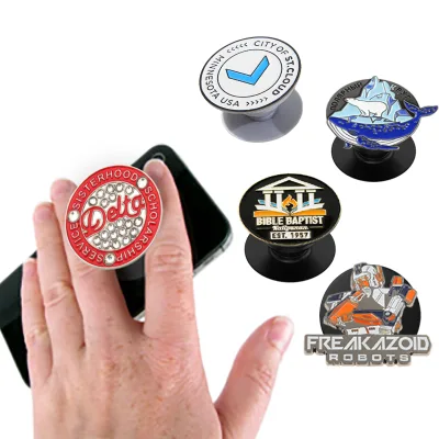 Factory Wholesale Free Custom Metal ZInc Alloy Phone Holder 3M Adhesive Stick on Phone Back pop up Mobile Phone Grip
