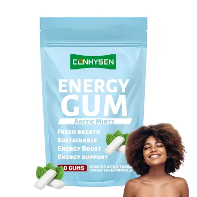 Oem Odm Energy Gum Natural Caffeine Xylitol for Oral pH Balance Fresh Breath Focus Boost Chewing Gum with Vitamins