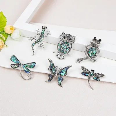 High Quality Butterfly Brooch Color Rhinestone Painting Oil Painting Insect Animal Brooch Female Wild Pin