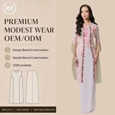 Traditional Floral Print Baju Kurung Dress - Vibrant Modest Fashion