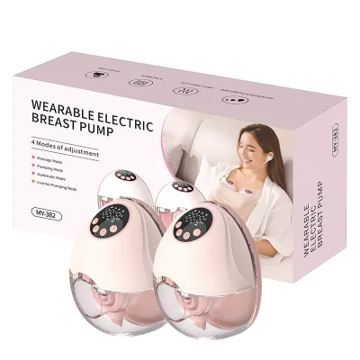 Wholesale Wearable Hands-Free Electric Breast Pump Lightweight with UV Sanitizing Cap and Voice Notification for New Mothers