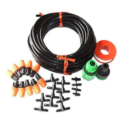 Home Garden Drip Irrigation Kit 4/7 Pipe 10m Includes Sprinklers Connections Raw Tape Plug & Accessories Plastic