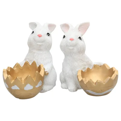 WOWEI Wholesale New Easter Bunny Eggs Resin Eggs Easter Gifts Thanksgiving Decorations