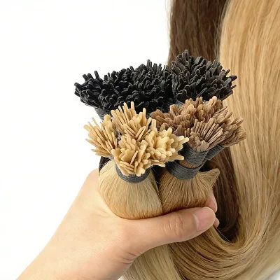 Wholesale Fan Tip Human Hair Extension Double Drawn Remy 1g Strand Blonde #60 Wholesale Human Hair Extension Fan Tip Tangle Free