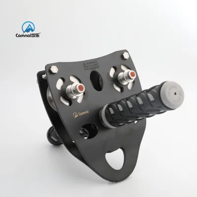 Camnal Outdoor Double Axle Ropeway Pulley Hand-held Rock Climbing Cable Pulley Chute Fall Protection Equipment