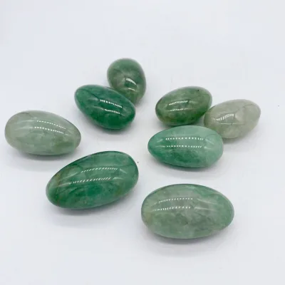 Wholesale Natural Stone 20-30mm Green Strawberry Quartz Tumble Natural Crystal Tumbled Stone Shinny Palm Ston