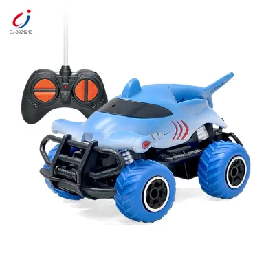 Chengji Plastic Blue Shark Toys Cool Design Lighting Animal Truck Four Way Off-road Remote Control Climbing Vehicle