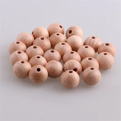 Hot Selling Wooden Crafts Beads 14mm Natural Round Wooden Beads Toy Accessories Wooden Beads