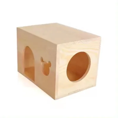 Beautifully Designed Solid Cat House Wood Foldable Dog Kennel with Animal Pattern