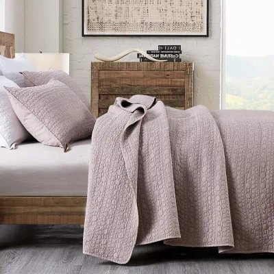 Classic Geometric Spots Stitched Pattern 3pcs Brushed Microfiber Ultra Soft Lightweight Quilted Bedspread for All Season