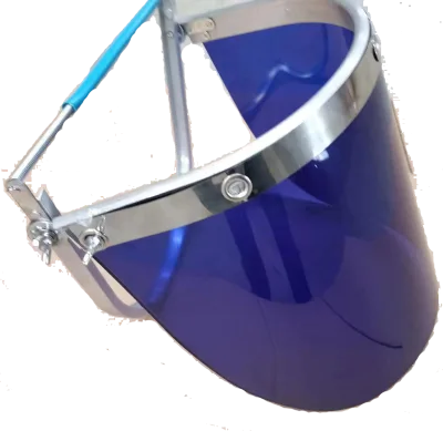 Transparent Blue Brown Grey Curved Polycarbonate Safety Face Visor Shield Bracket for Helmet 800 Metal Casting for Industrial
