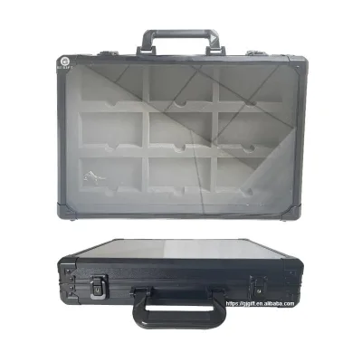 Custom Size/logo Star Card Aluminum Display Case Tempered Glass Cover Custom Aluminum Tool Box for One Touch TCG Graded Card
