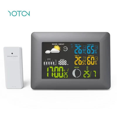 Customized Low Power Home Weather Station with Barometer Glass Thermometer Wireless WiFi Display Hygrometer Theory OEM Support