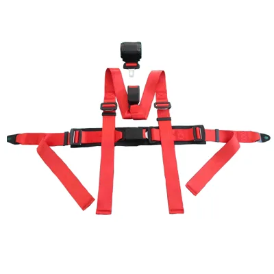 Hot Selling 4-Point Racing Safety Harness Seat Belt with Retractor Straps for Racing Seat Red