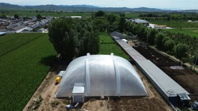 Inflatable Membrane Agricultural Greenhouse Structure