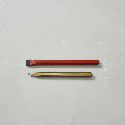 C-01 Durable Masonry Chisel Set with Flat and Pointed Tips for Construction Stone Chisel for Demolition Concrete Breaking