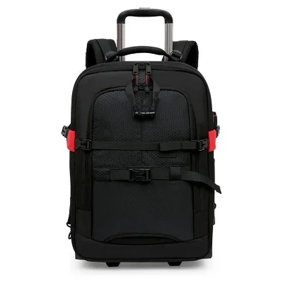 Trolley Camera Bag with Wheels Waterproof Padded XL 35L Professional DSLR Travel Camera Gear Carry Bag