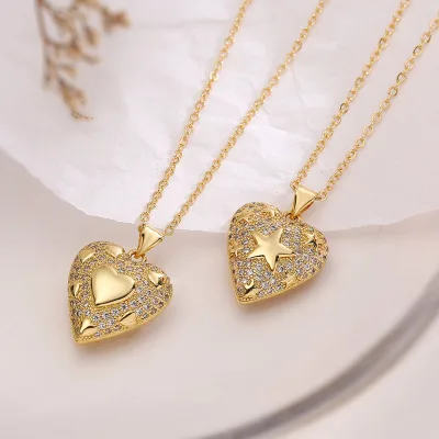 Deft Design Personalized Versatile Zircon Heart Pendant Necklace