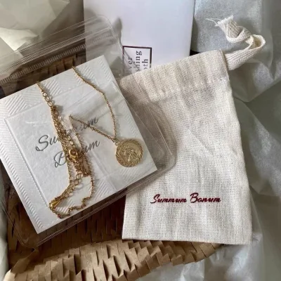 Promotion Small Soft Hemp Burlap Linen Jute Hemp Jewelry Packaging Gift Bag Drawstring Bag With Logo
