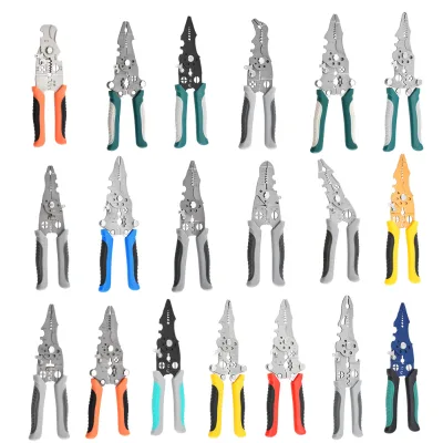 1Pcs Multifunctional Foldable Wire Stripper Crimper Cable Cutter Pliers Electrician Cable Cutting Wiring Pulling Stripping Tools