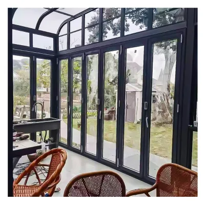 2025 Remote Control Automatic Sliding Glass Patio Folding Door