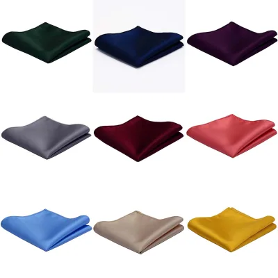 Solid-Color Ribbed  Silk Pocket Square Men's Suit  25cm Handkerchief  Business Formal Pocket Square