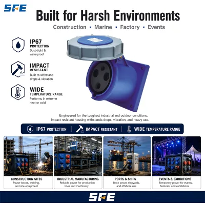 SFE Male Female Industrial Plug Socket 380V 32A 23 45 PinIndustrial Socket and Plug for Reefer Container ABSIndustrial