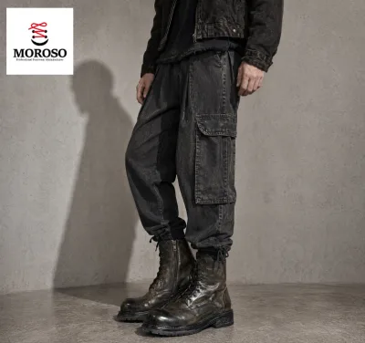 MOROSO Q520-3 Welted Washed Horse Leather Cap Toe Vintage Stacked Sole Lace-up Ankle Boots Roller-dyed Tanning Drum Dyeing Shoes