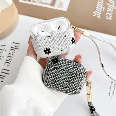 Cloth Snowflake Pattern Headphone Case for Airpods 4 Pro 2nd 3rd Gen Cover Fashionable Headphone Case