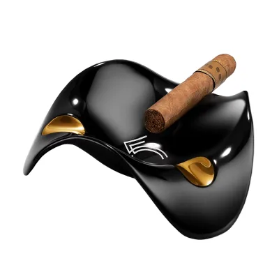 High-End Ceramic Cigar Ashtray Portable Fashionable Retro Design with Three Large Caliber Slots
