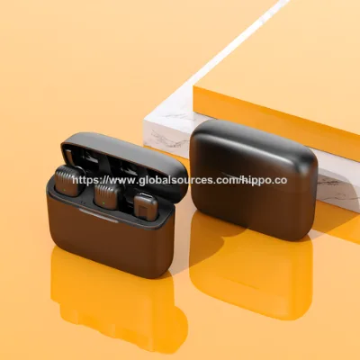 Dual Wireless Lavalier Microphone with noise cancellation wireless transmission with charging case long battery mic