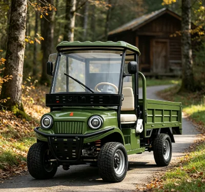 CE Certified Electric Sightseeing Hydraulic Dump Golf Cart, 1000KG Load Capacity,50- 70km/h Max Speed, 90km Range