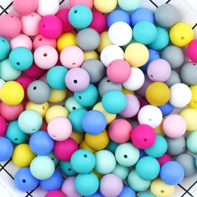Custom Wholesale 9mm 12mm 15mm Food Grade BPA Free Baby Chew Teether Silicone DIY Beads for Pen Making Accessories
