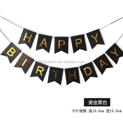 Birthday Party Backdrop Hanging HAPPY BIRTHDAY Paper Flag Bunting Banner