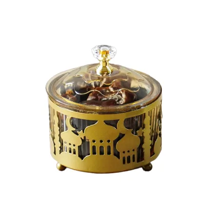 Iron Art Religious Celebrations Tray Storage Box Middle East Home Tabletop Decoration Eid Snack Candy for Ramadan Supplies