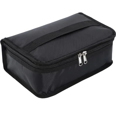 Polyester Insulated Lunch Bag Double - Zipper Design Food - Grade Aluminum Foil Lining Portable Bento Storage Bag