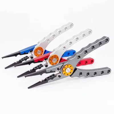 OEM Wholesale Aluminum Alloy Fishing Pliers Multifunctional Cutting Line Pliers Split Ring Remove Assist Hook Tool Fishing Tools