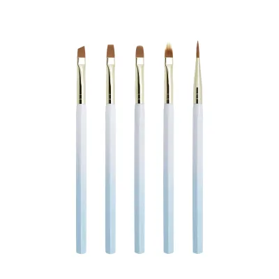 17 Years Professional Factory Wholesale Price 5PCS Durable Nail Brush Set with Nylon Stainless Steel Ferrule Professional Tools