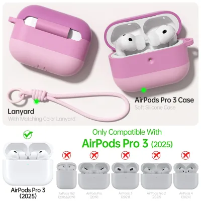 Customize Three-color Gradient Injection Molded AirPods Pro 3 Protective Silicone Earphone Case with Bluetooth Compatibility