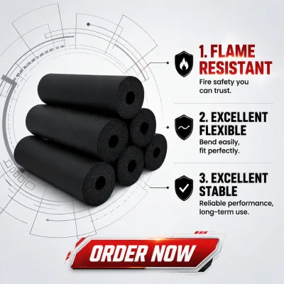 Factory Direct Flexible Elastomeric Rubber Foam Insulation Pipe Soundproof Thermal Insulation Rubber Hose for Water Pipeline