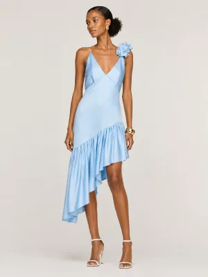 2026 New Arrival Hot Sale Heavy Craft Summer USA Australia Satin Midi Dress Spaghetti Strap Deep V Cocktail Dress