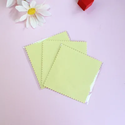 300 Pieces Free-shipping 8x8 cm square PET Polishing Cloths Suede-like Silver-cleaning Individually Packaged in OPP