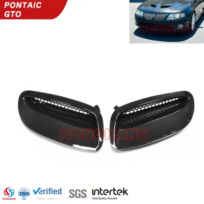 Vented Heat Extractor Black Hood Louvers Pair for Pontiac GTO 2004 2005 2006
