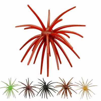 Multi Color 11cm Floating Sea Urchin Shaped TPE Soft Lure Bait Hooks Water-Resistant for Saltwater Fishing