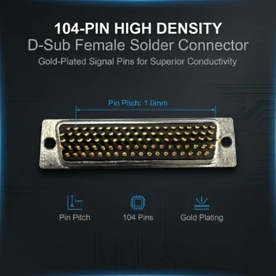 Original Signal Gold Female Solder-type High-Density D-Sub Connectors-104 Pin D-Sub Assemblies Connector
