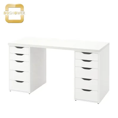 Wood Top Table Nails Manicure with Customized Size Nail bar Table for Rolling Manicure Table Makeup Station