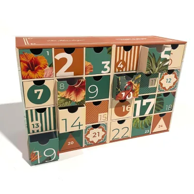 Christmas Advent Calendar Blind Box Gift Packaging UV Printing Gold Foil Stamping Embossing-Boutique Countdown Calendar for