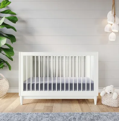 High Quality Modern Design Solid Wood Baby Bed Safety Crib Attached Baby Wooden Cribs for Hotel or Home Bedroom Furniture