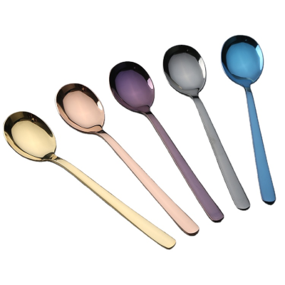 Customized Design Eco-Friendly Modern Mini Teaspoon with Laser Logo for Tea Dessert Stainless Steel Round Spoon